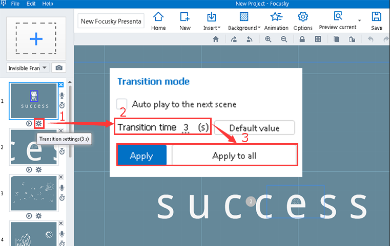 how to custom the transition time