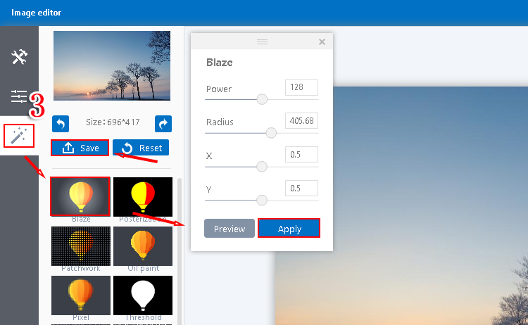 Customize the images with image editor