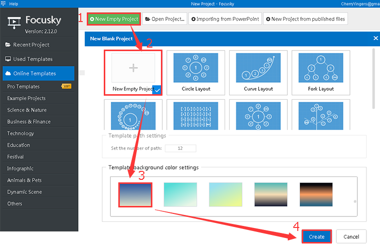 create new empty project