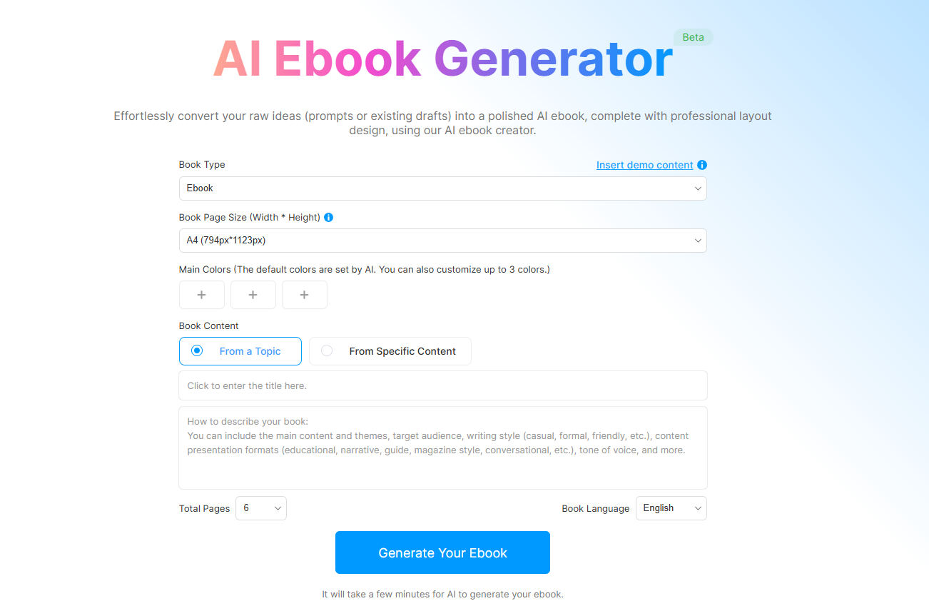ebook creator AI